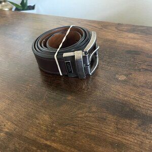 Levi’s Brown Synthetic Leather Belt with Distressed Buckle Size Large 38-40 (L)